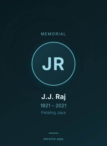 Memorial portrait of J.J. Raj