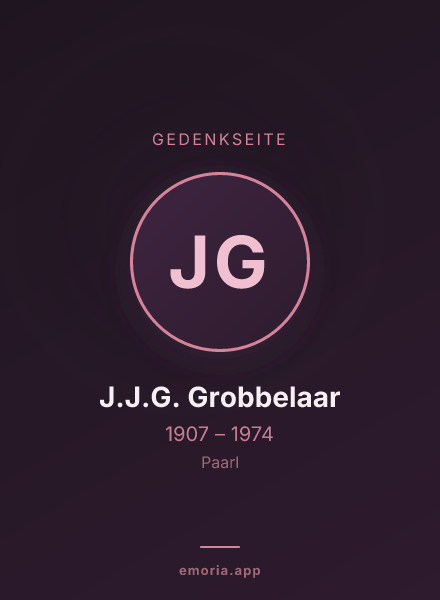 Gedenkportrait von J.J.G. Grobbelaar