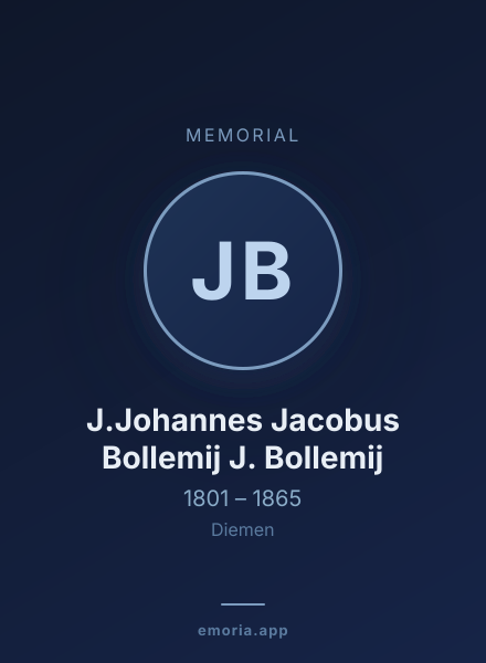 Memorial portrait of J.Johannes Jacobus Bollemij J. Bollemij