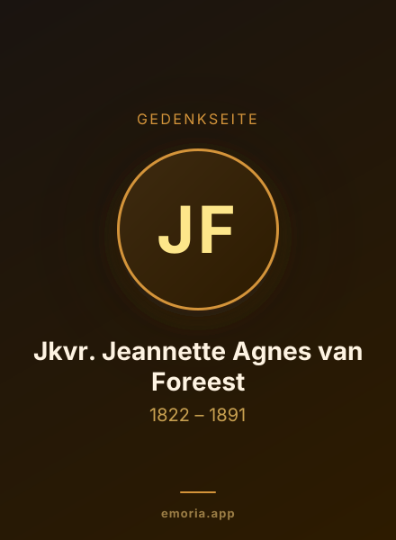 Gedenkportrait von Jkvr. Jeannette Agnes van Foreest