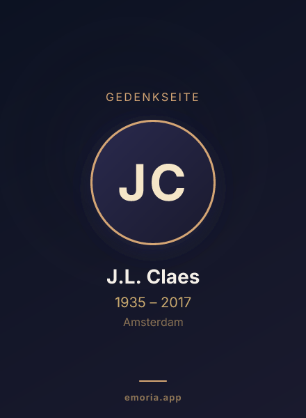 Gedenkportrait von J.L. Claes