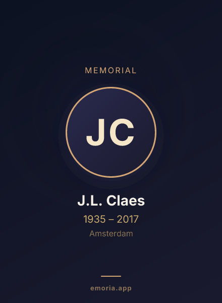 Memorial portrait of J.L. Claes