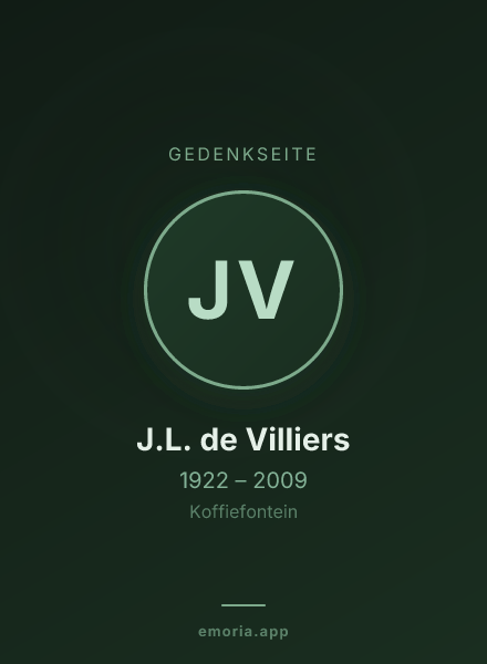 Gedenkportrait von J.L. de Villiers
