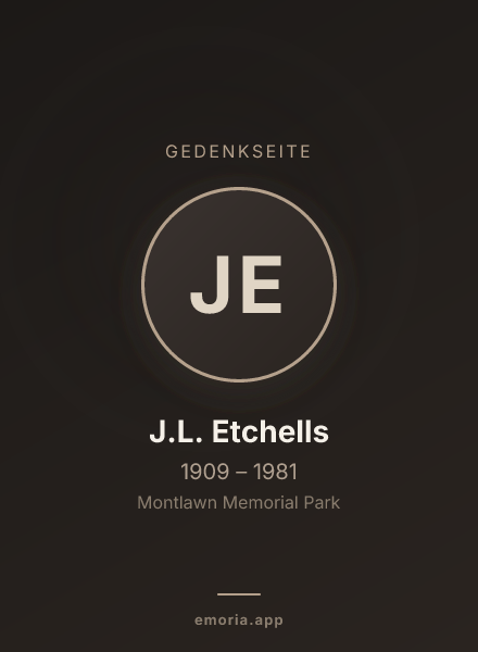Gedenkportrait von J.L. Etchells