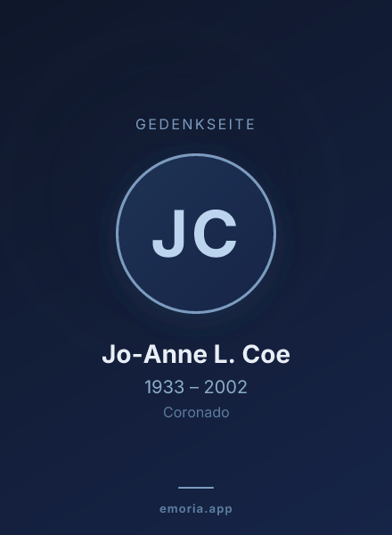 Gedenkportrait von Jo-Anne L. Coe