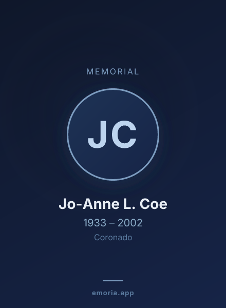 Memorial portrait of Jo-Anne L. Coe