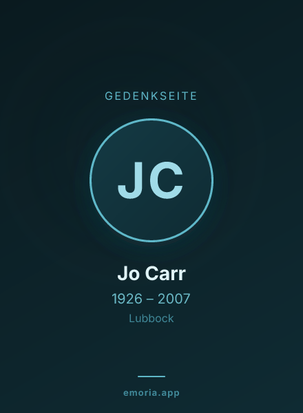 Gedenkportrait von Jo Carr