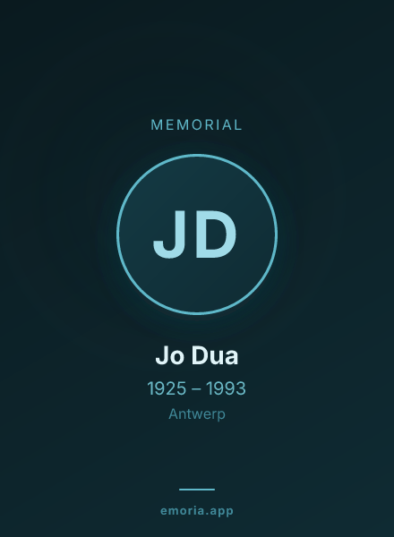 Memorial portrait of Jo Dua