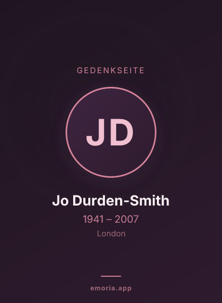 Gedenkportrait von Jo Durden-Smith