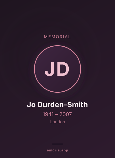 Memorial portrait of Jo Durden-Smith