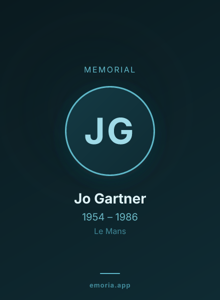 Memorial portrait of Jo Gartner