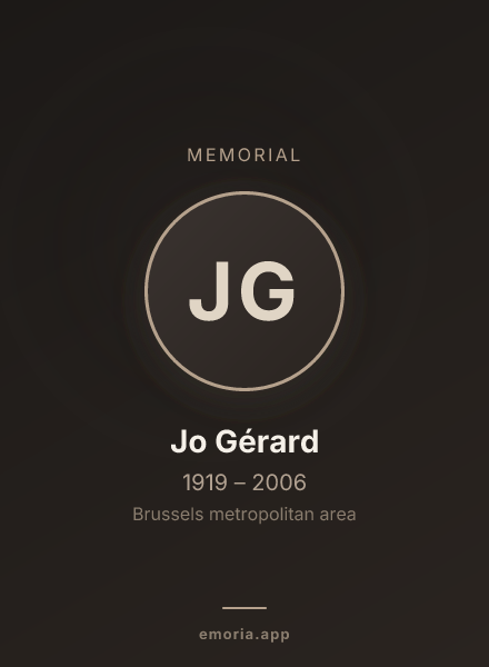 Memorial portrait of Jo Gérard