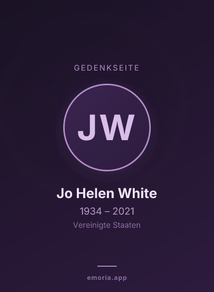 Gedenkportrait von Jo Helen White
