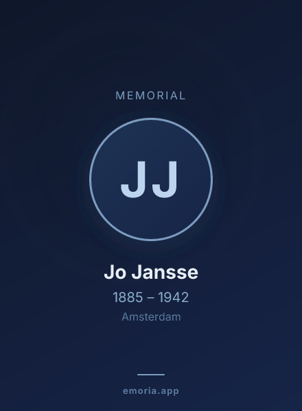 Memorial portrait of Jo Jansse