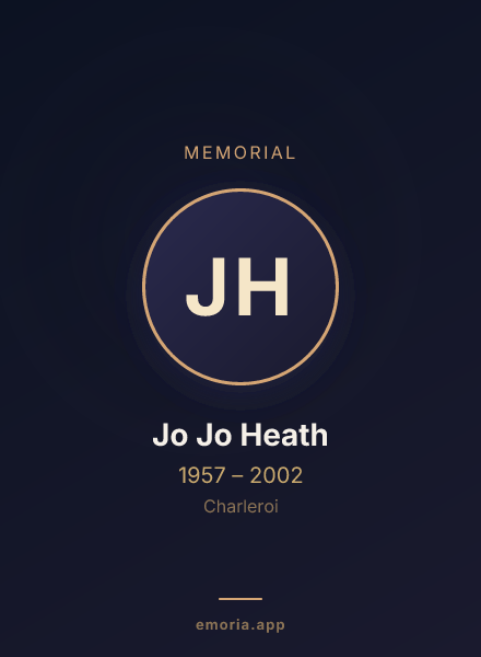 Memorial portrait of Jo Jo Heath