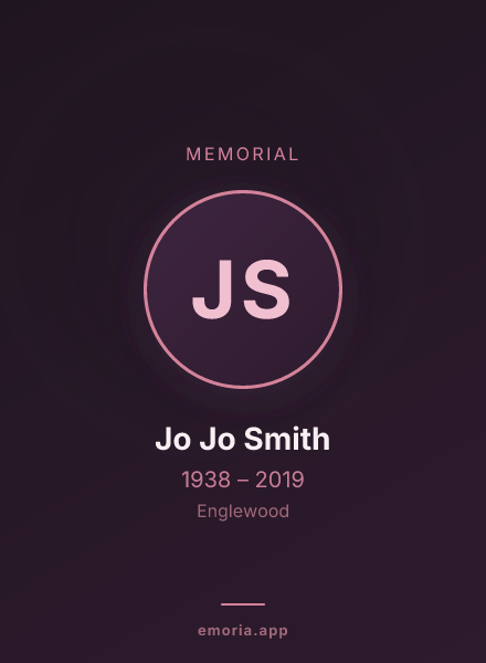 Memorial portrait of Jo Jo Smith