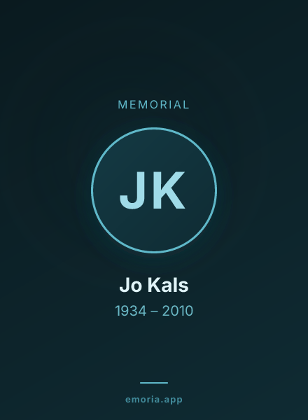 Memorial portrait of Jo Kals