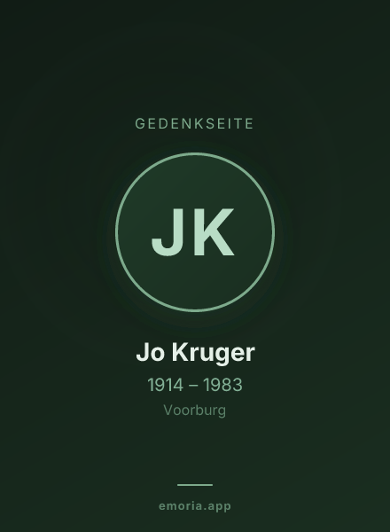 Gedenkportrait von Jo Kruger