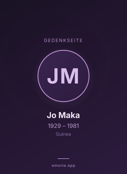 Gedenkportrait von Jo Maka