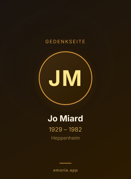 Gedenkportrait von Jo Miard