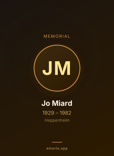Memorial portrait of Jo Miard