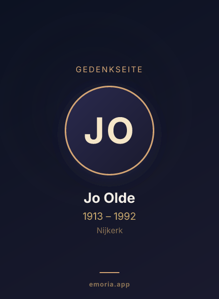 Gedenkportrait von Jo Olde