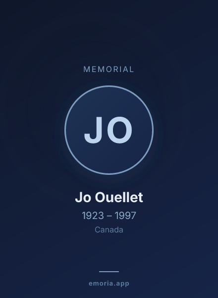 Memorial portrait of Jo Ouellet