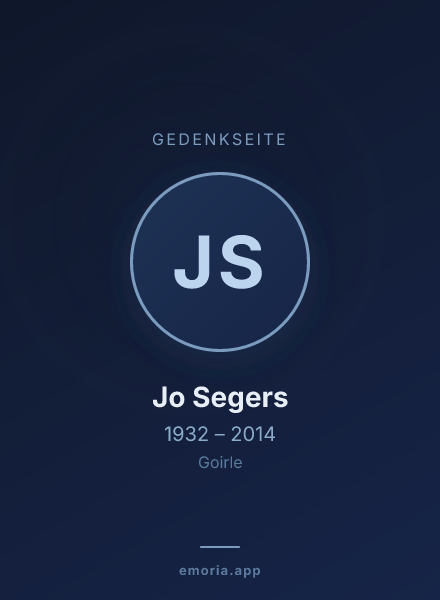 Gedenkportrait von Jo Segers