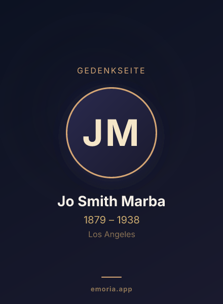 Gedenkportrait von Jo Smith Marba