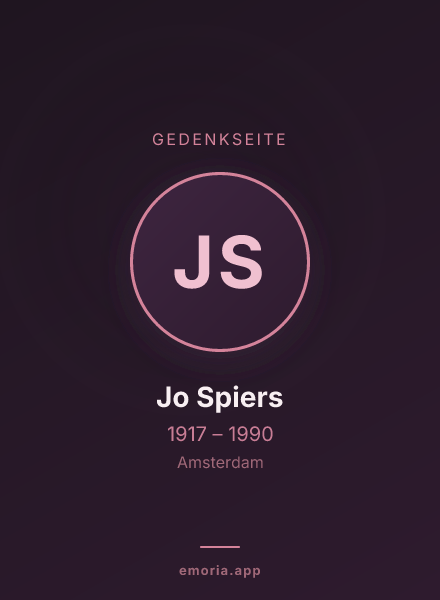 Gedenkportrait von Jo Spiers