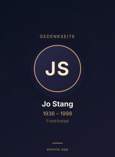 Gedenkportrait von Jo Stang