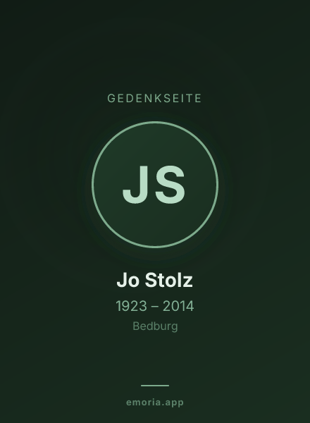 Gedenkportrait von Jo Stolz