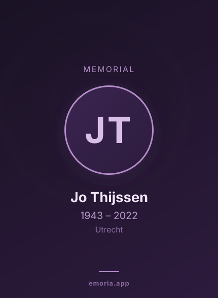 Memorial portrait of Jo Thijssen