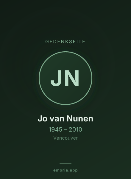 Gedenkportrait von Jo van Nunen