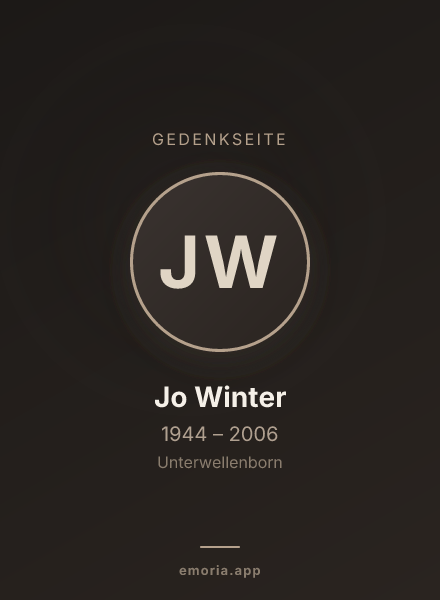 Gedenkportrait von Jo Winter