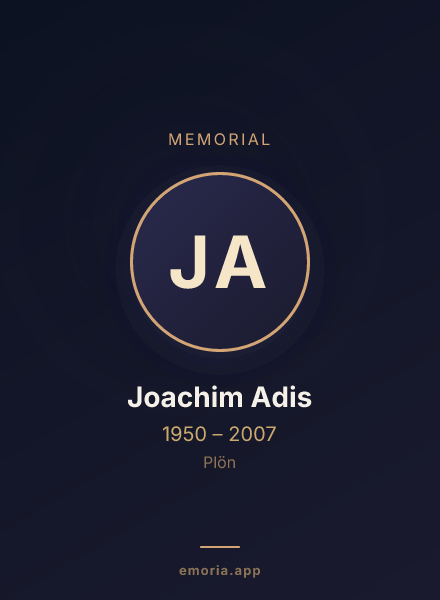 Memorial portrait of Joachim Adis