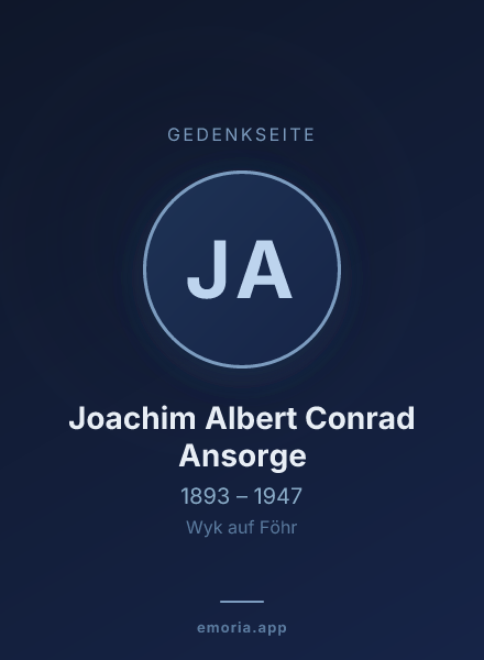Gedenkportrait von Joachim Albert Conrad Ansorge