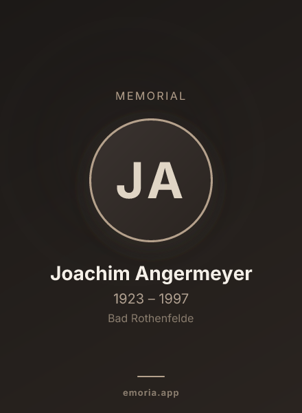 Memorial portrait of Joachim Angermeyer