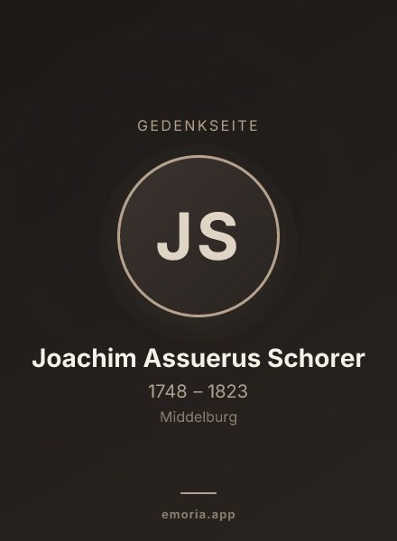 Gedenkportrait von Joachim Assuerus Schorer