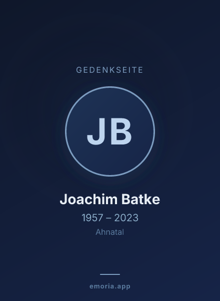 Gedenkportrait von Joachim Batke
