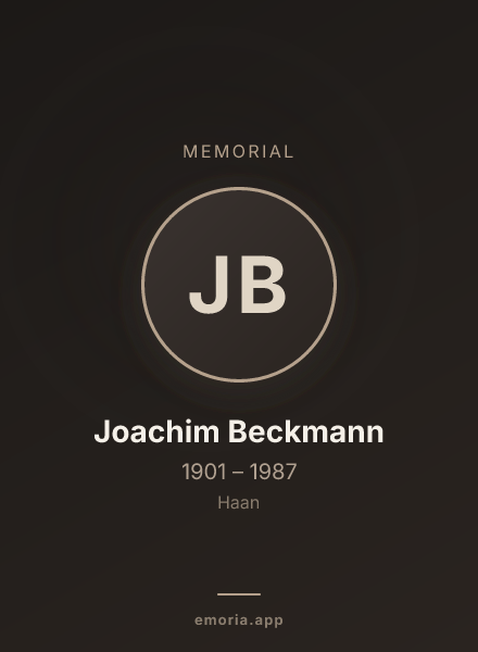 Memorial portrait of Joachim Beckmann