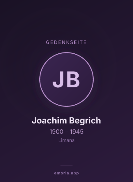 Gedenkportrait von Joachim Begrich