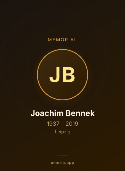 Memorial portrait of Joachim Bennek
