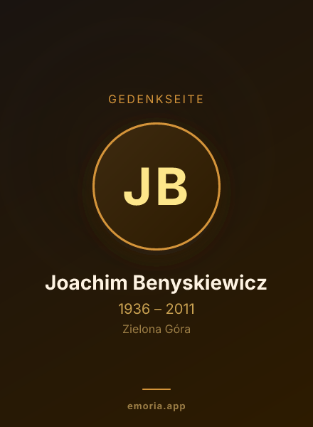 Gedenkportrait von Joachim Benyskiewicz
