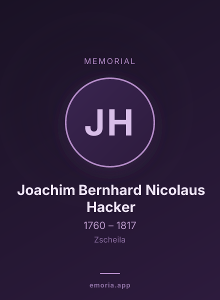 Memorial portrait of Joachim Bernhard Nicolaus Hacker