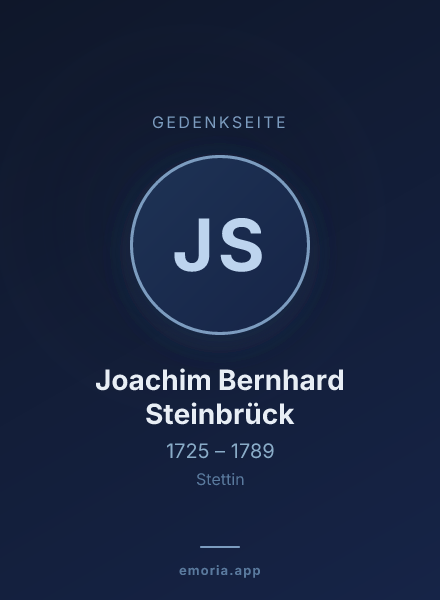 Gedenkportrait von Joachim Bernhard Steinbrück