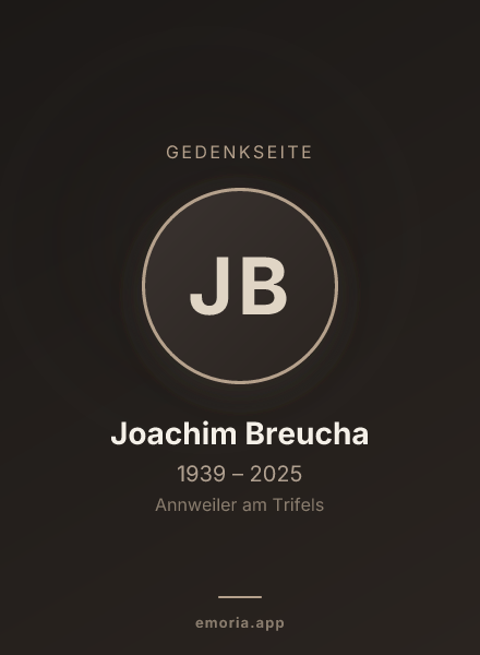 Gedenkportrait von Joachim Breucha