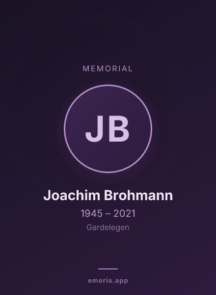 Memorial portrait of Joachim Brohmann