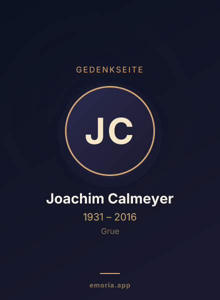 Gedenkportrait von Joachim Calmeyer