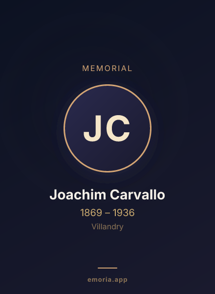 Memorial portrait of Joachim Carvallo